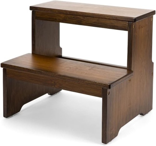 Bamboo two step stool - step, for
